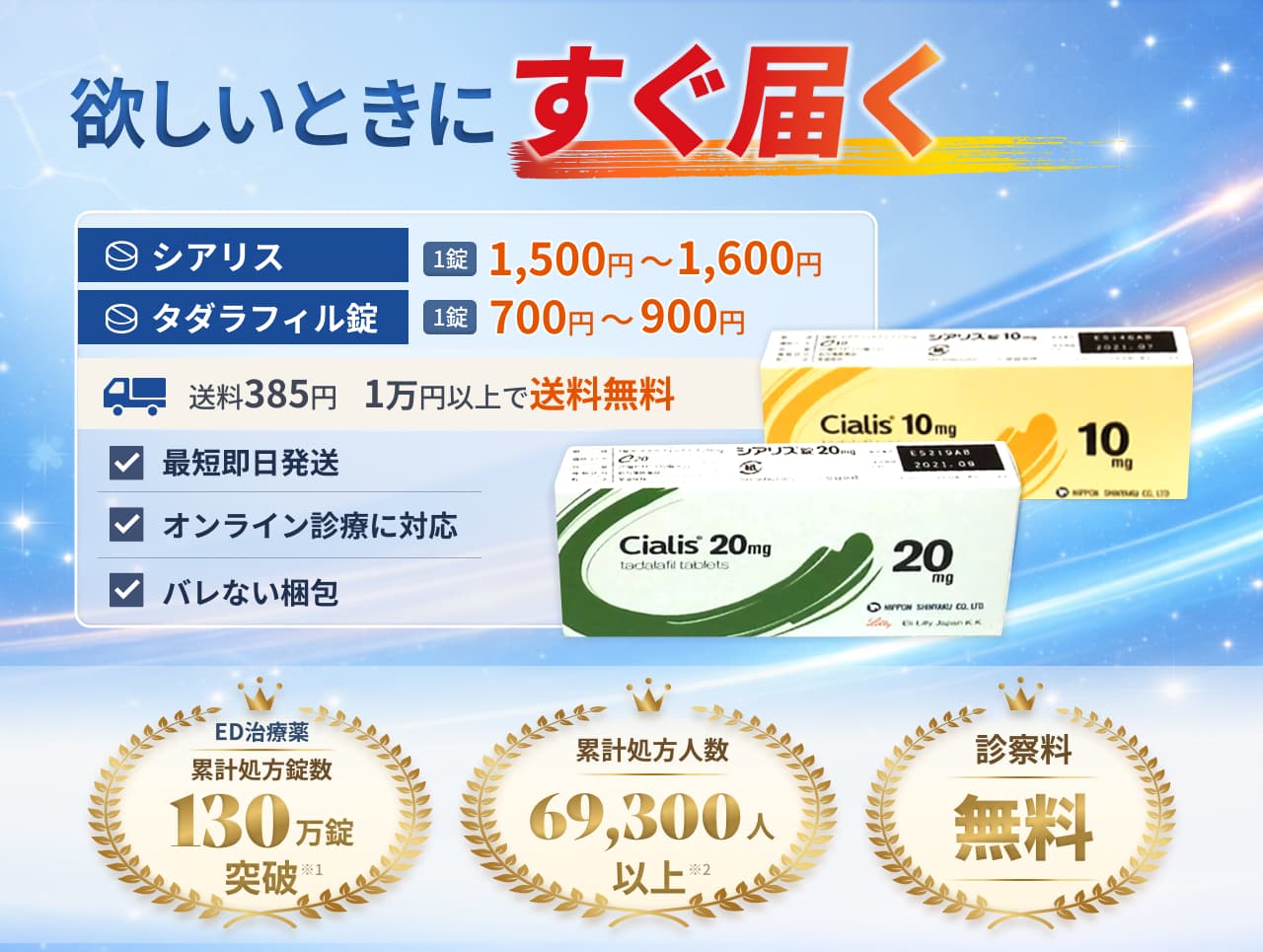 シアリスの処方・通販（オンライン診療）