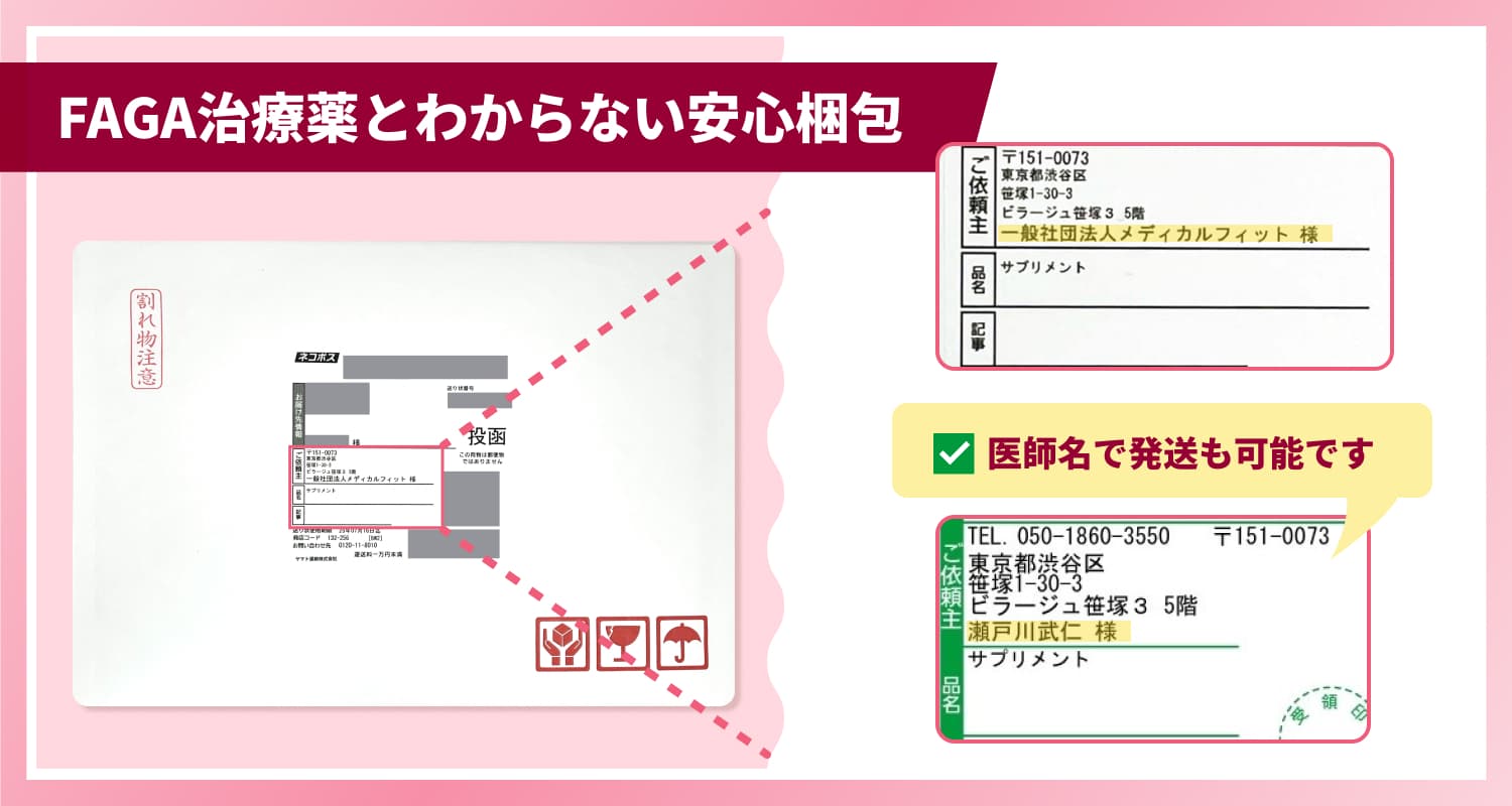 アフターピルわからない安心梱包