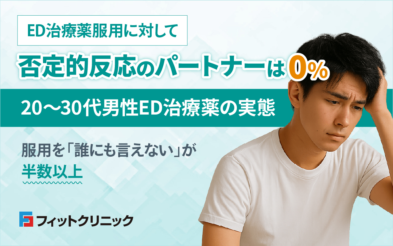 ED治療薬服用に対して否定的反応のパートナーは0％—20～30代男性ED治療薬の実態　服用を「誰にも言えない」が半数以上