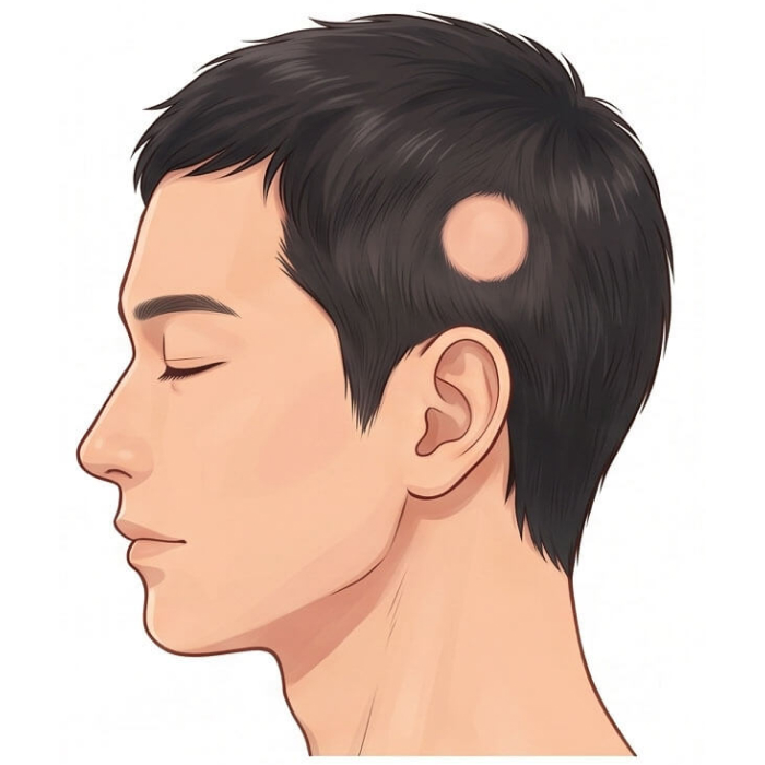 単発型の円形脱毛症