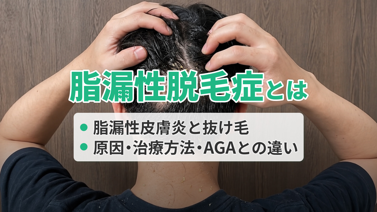 脂漏性脱毛症とは‐脂漏性皮膚炎と抜け毛・原因・治療方法・AGAとの違い