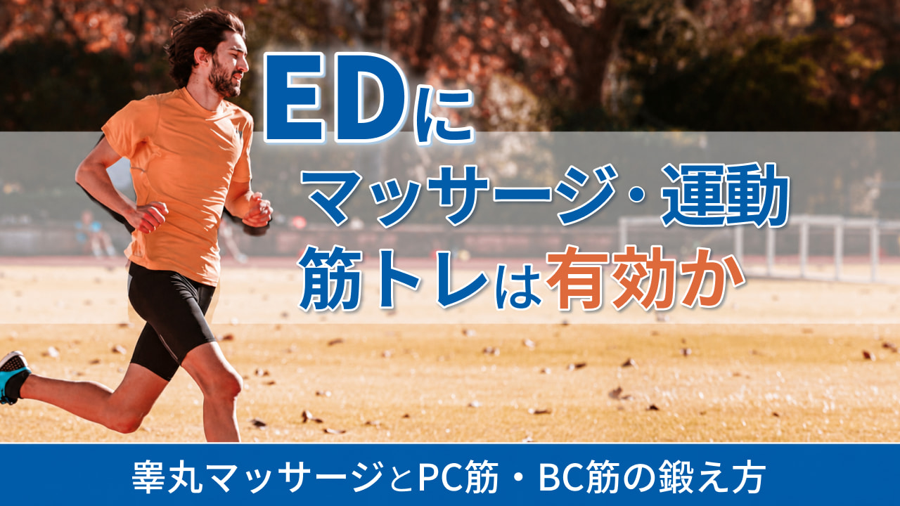 EDにマッサージ・運動・筋トレは有効か‐睾丸マッサージとPC筋・BC筋の鍛え方