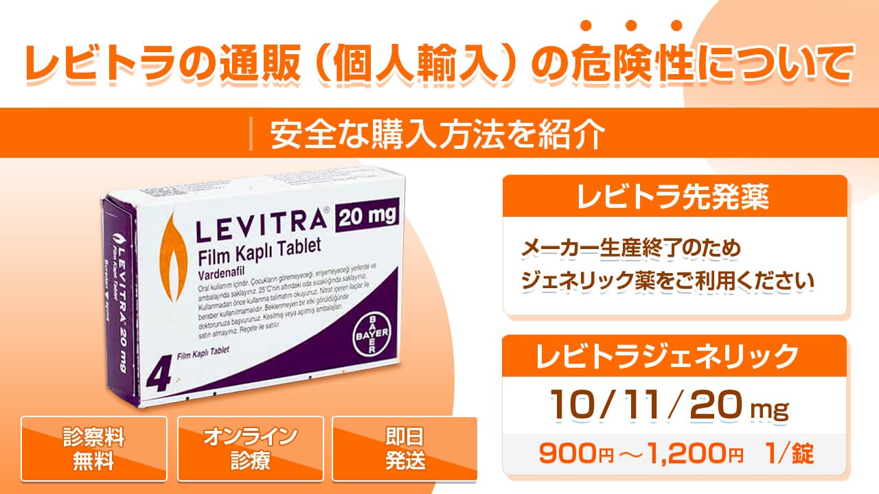 レビトラの通販（個人輸入）の危険性について｜安全な購入方法を紹介