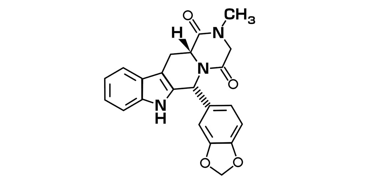 シアリスの有効成分「タダラフィル」（tadalafil）の構造式