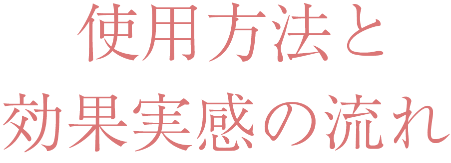使用方法と効果実感の流れ