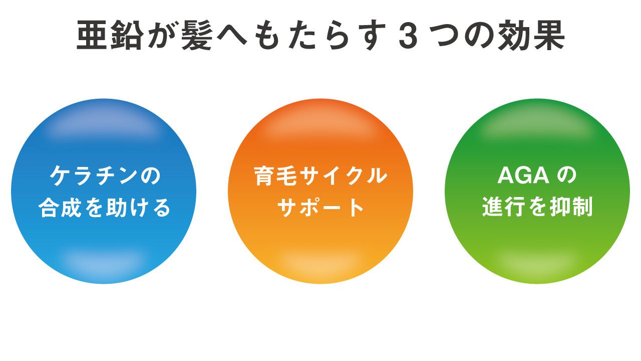 亜鉛が髪へもたらす3つの効果